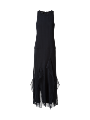 Designer Abendkleid mit Allover Stickerei - Schwarz