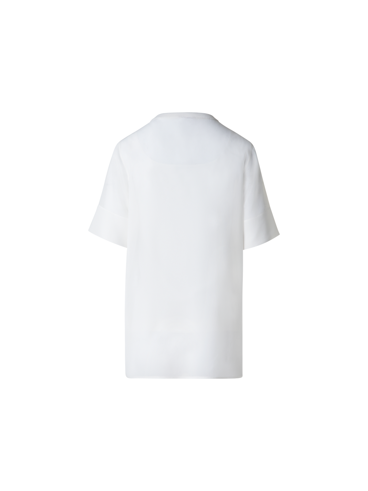 Designer Transparente Seiden-Tunikabluse - Ecru - Weiss