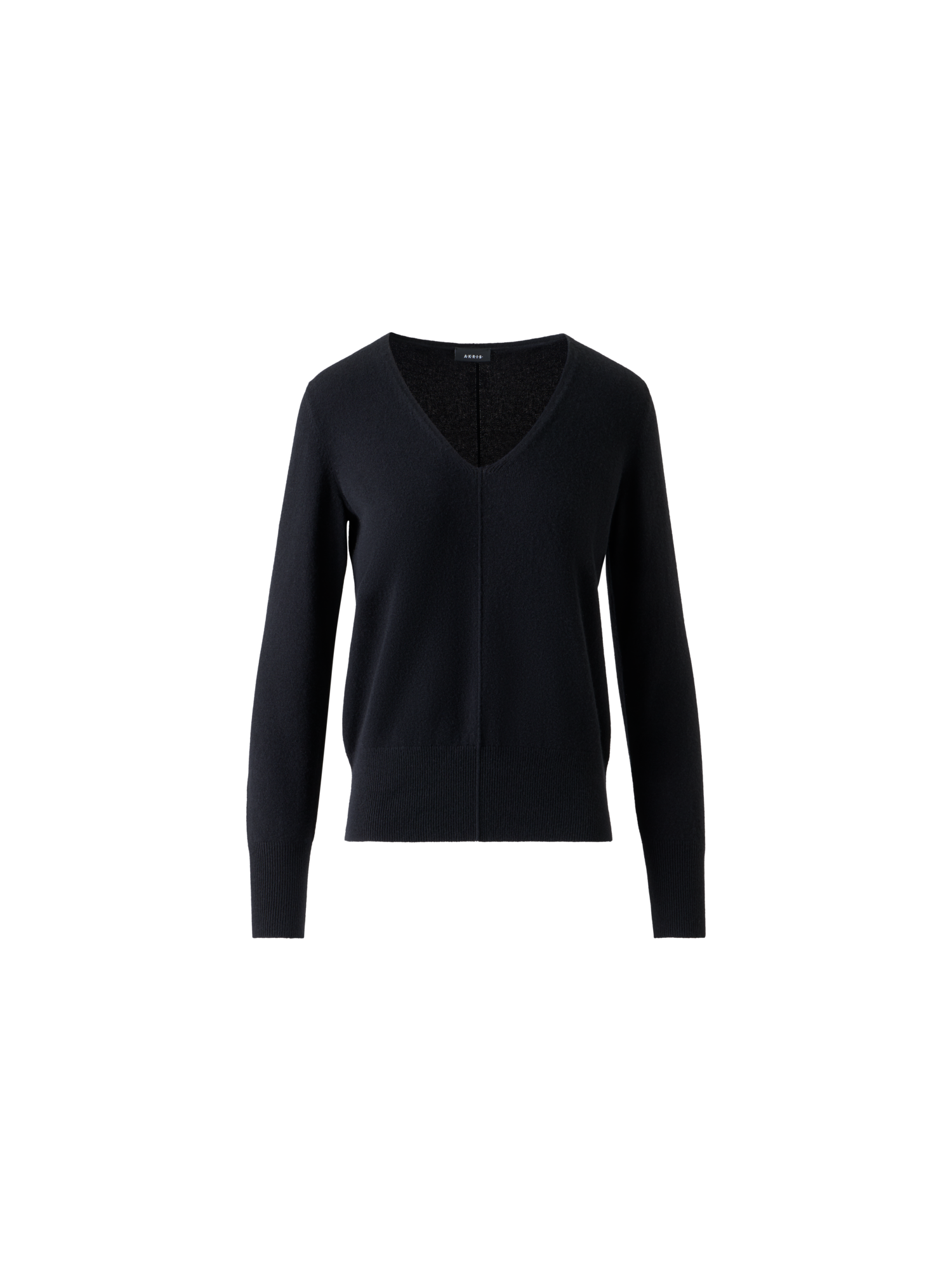 Designer Cashmere-Pullover mit V-Ausschnitt - Schwarz - Dunkelblau - Blau - Beige
