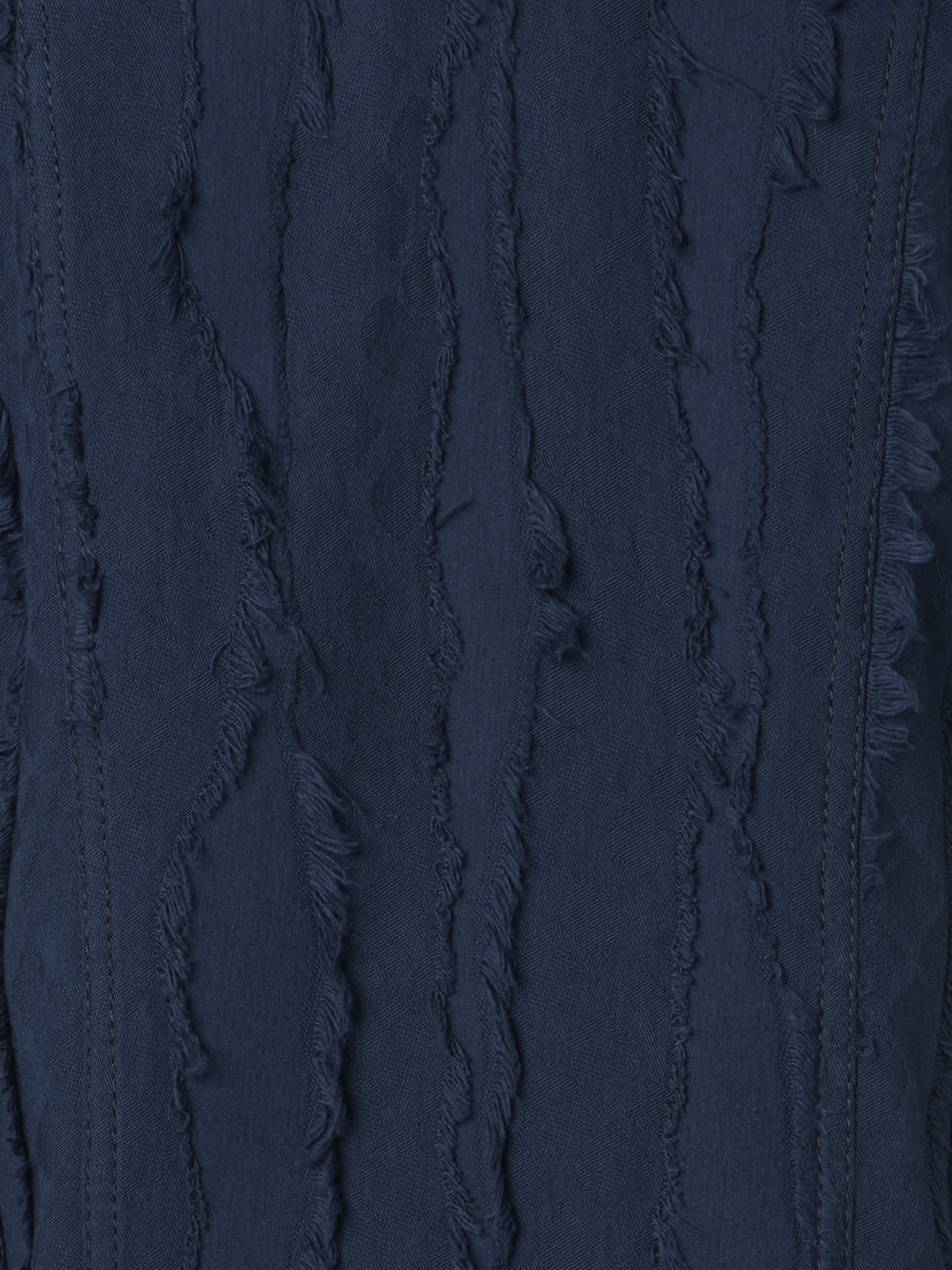 Designer Baumwolljacke aus Fransen-Wave-Jacquard - Dunkelblau - Blau
