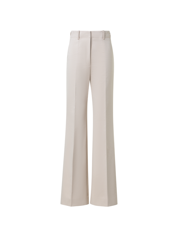 Designer Weite Gerade Hose aus Baumwoll-Gabardine - Beige