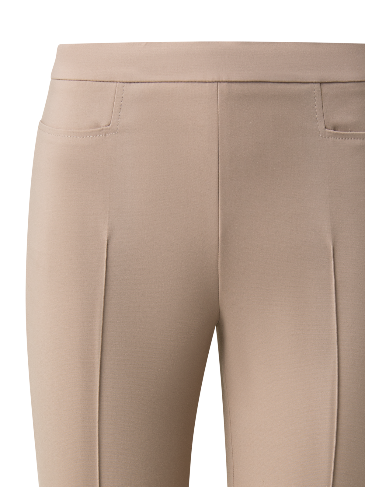Designer Cropped Slim Hose aus Baumwoll-Techno-Stretch - Beige