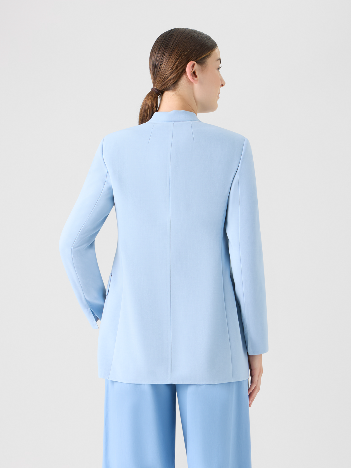 Designer Alvar Jacke im Cardigan-Stil aus Woll-Doubleface - Blau #editorial