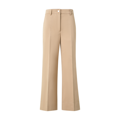 Cropped Weite Hose aus Baumwoll-Gabardine
