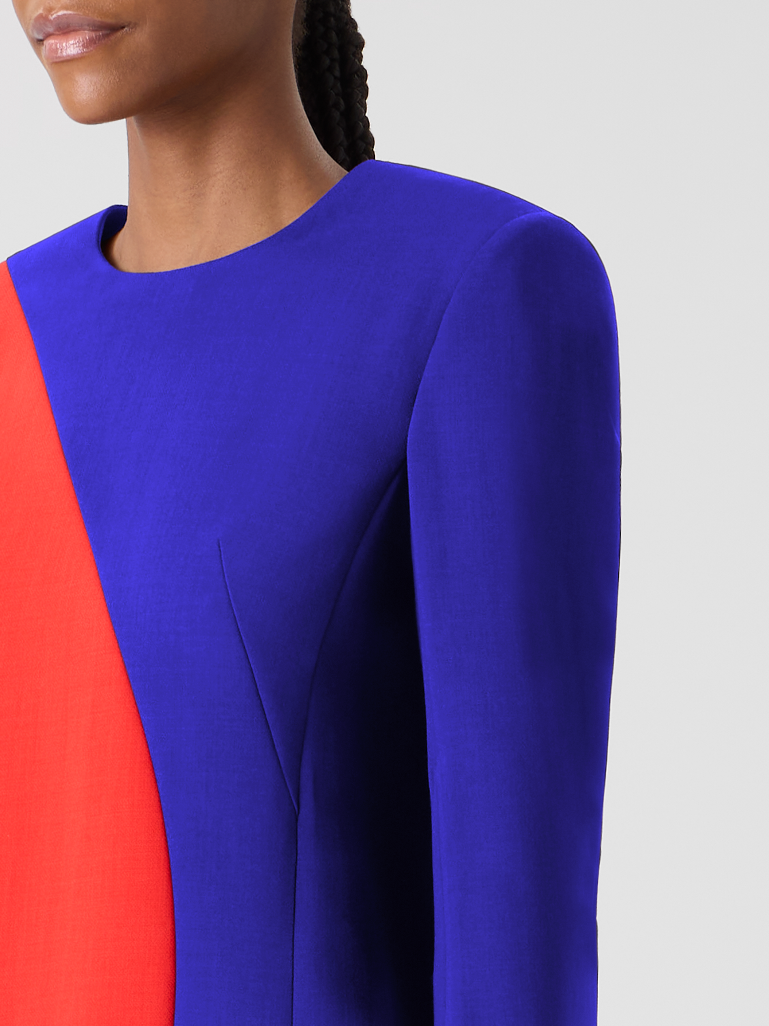 Designer Etuikleid mit Vortex-Patchwork - Bunt 