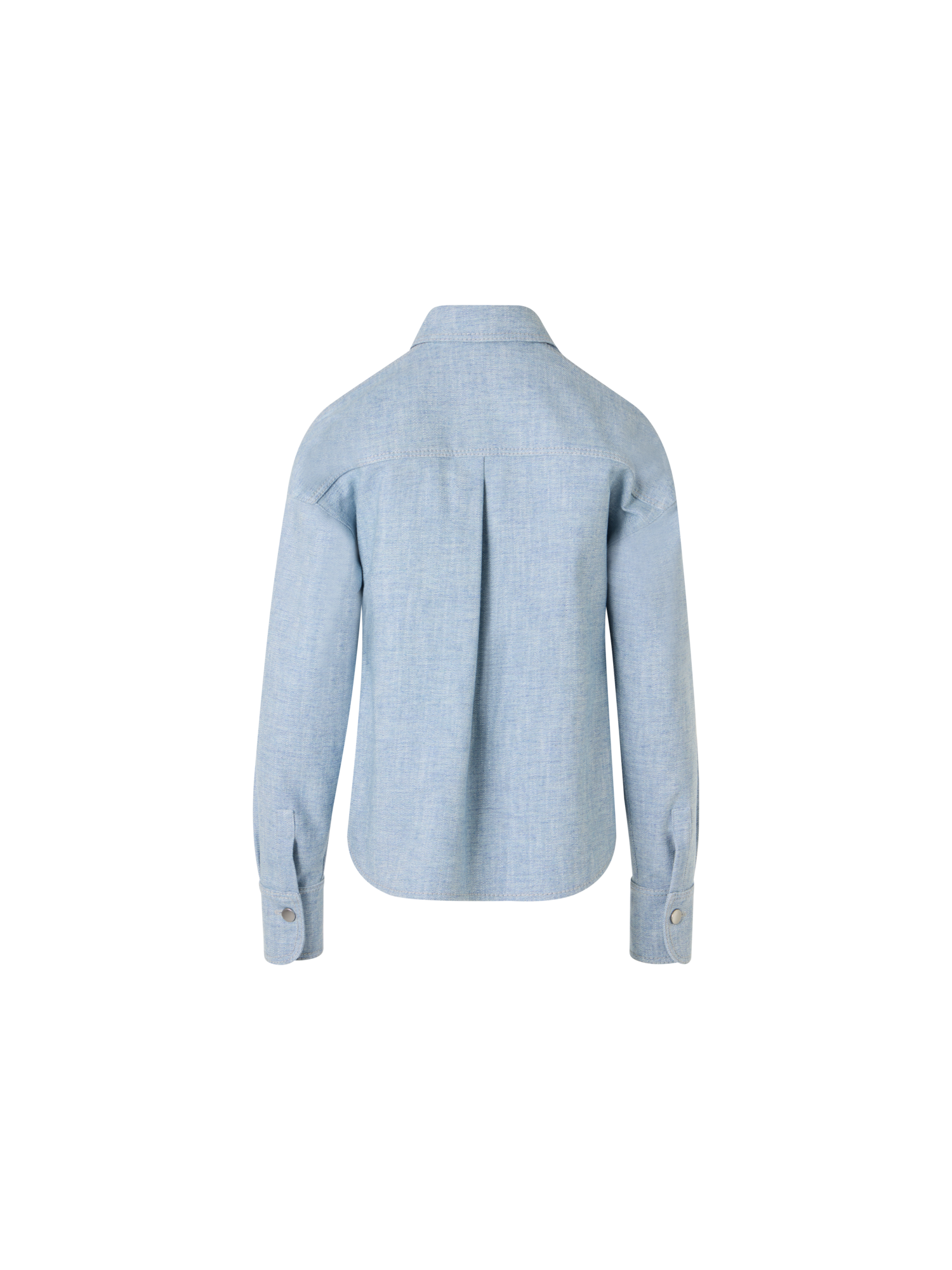 Designer Verkürzte Hemdbluse aus Winter-Denim - Blau