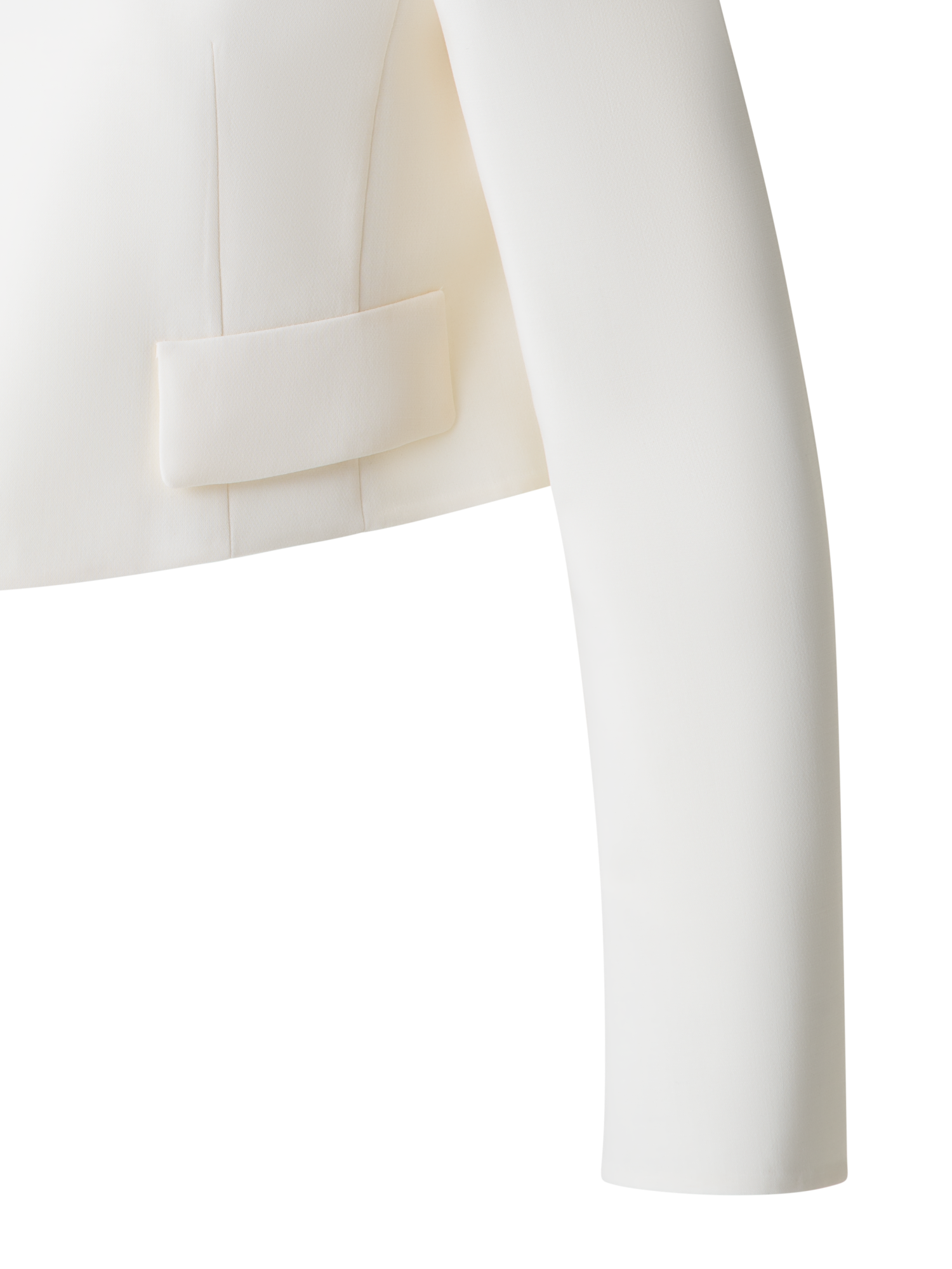 Designer Kurze Jacke aus Woll-Doubleface - Ecru - Weiss