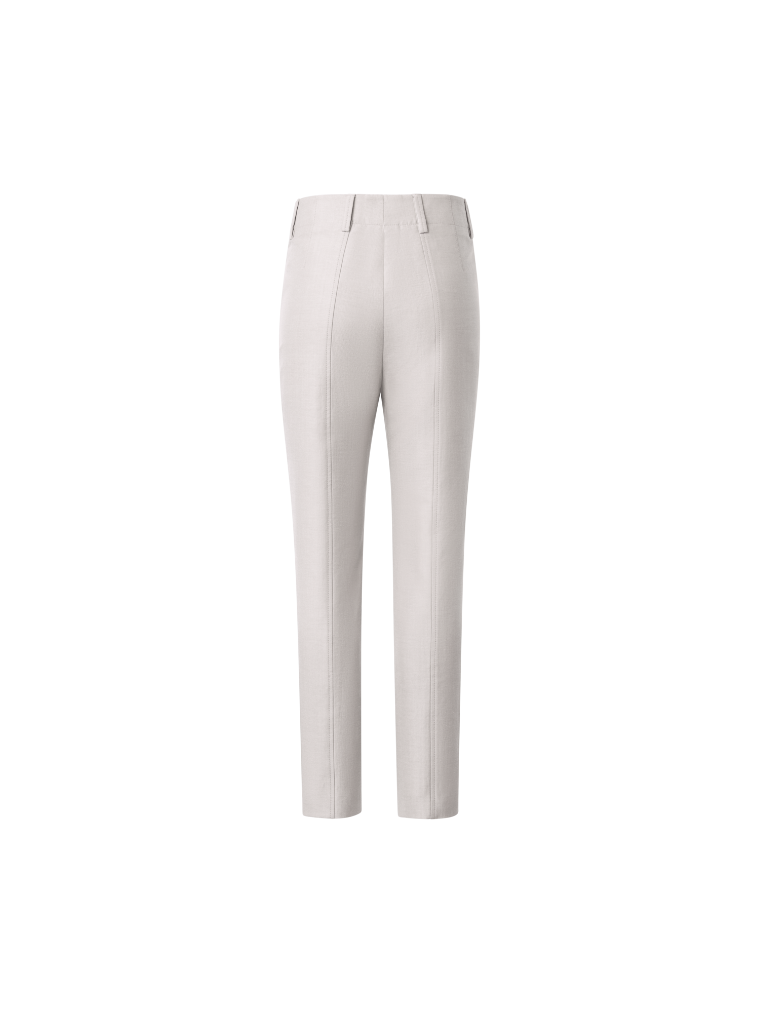 Designer Slim Hose aus Baumwoll-Seiden-Doubleface - Beige - Grau