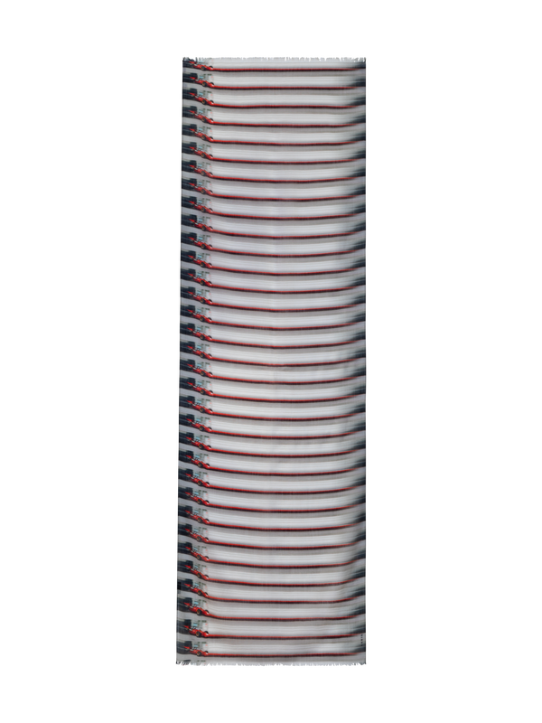 Designer Kaschmirseidenschal mit Formula One Druck - Bunt