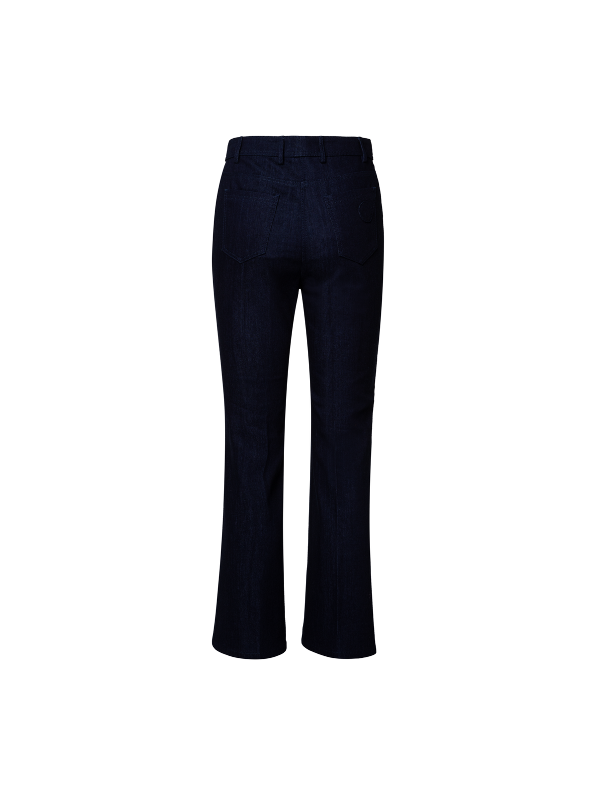 Designer Cropped Schlaghose aus Baumwoll-Denim-Stretch - Dunkelblau - Blau