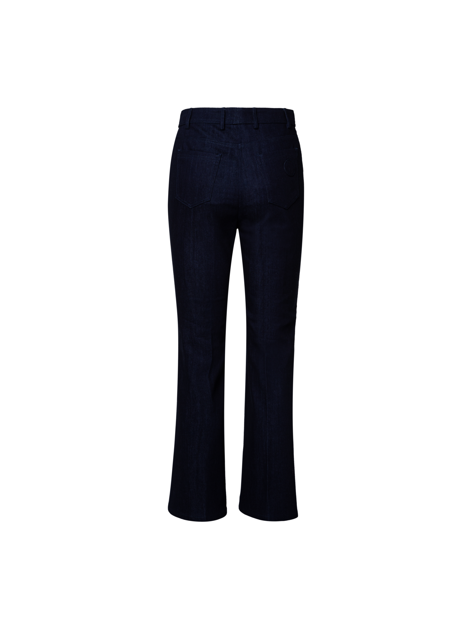 Designer Cropped Schlaghose aus Baumwoll-Denim-Stretch - Dunkelblau - Blau