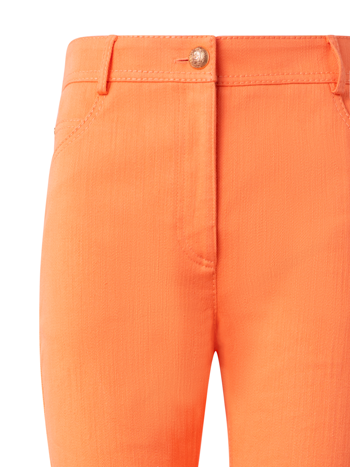 Designer Cropped Schlaghose aus Baumwoll-Denim-Stretch - Orange
