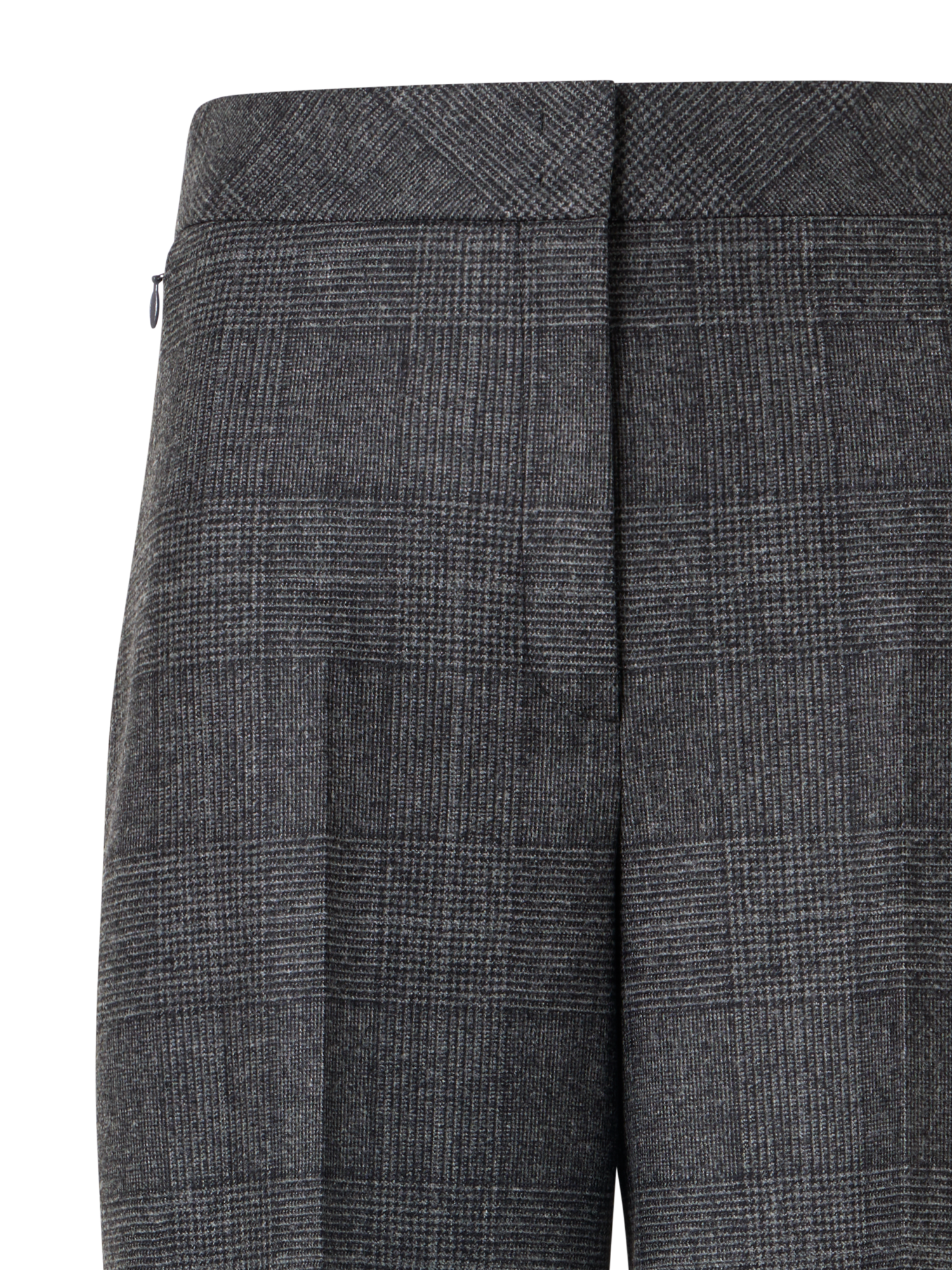 Designer Weite Hose aus Wolle mit Glencheck - Grau - Schwarz