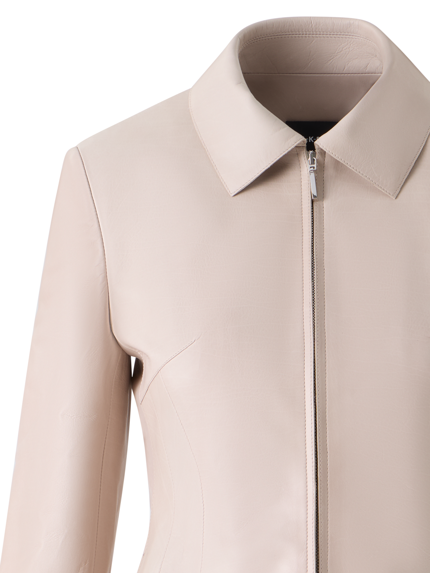 Designer Hecate kurze taillierte Lederjacke - Beige