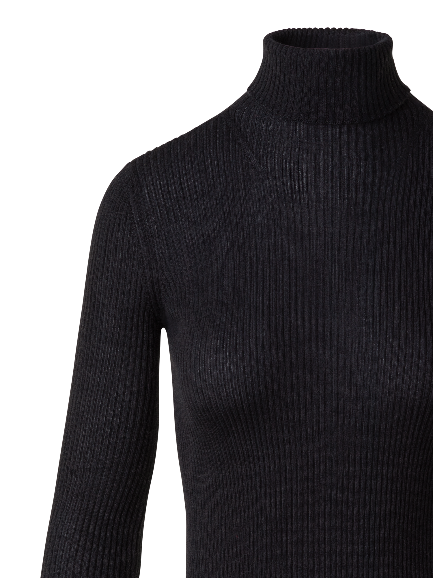 Designer Rollkragenpullover aus Kaschmir und Seide - Schwarz - Violett - Grau - Braun