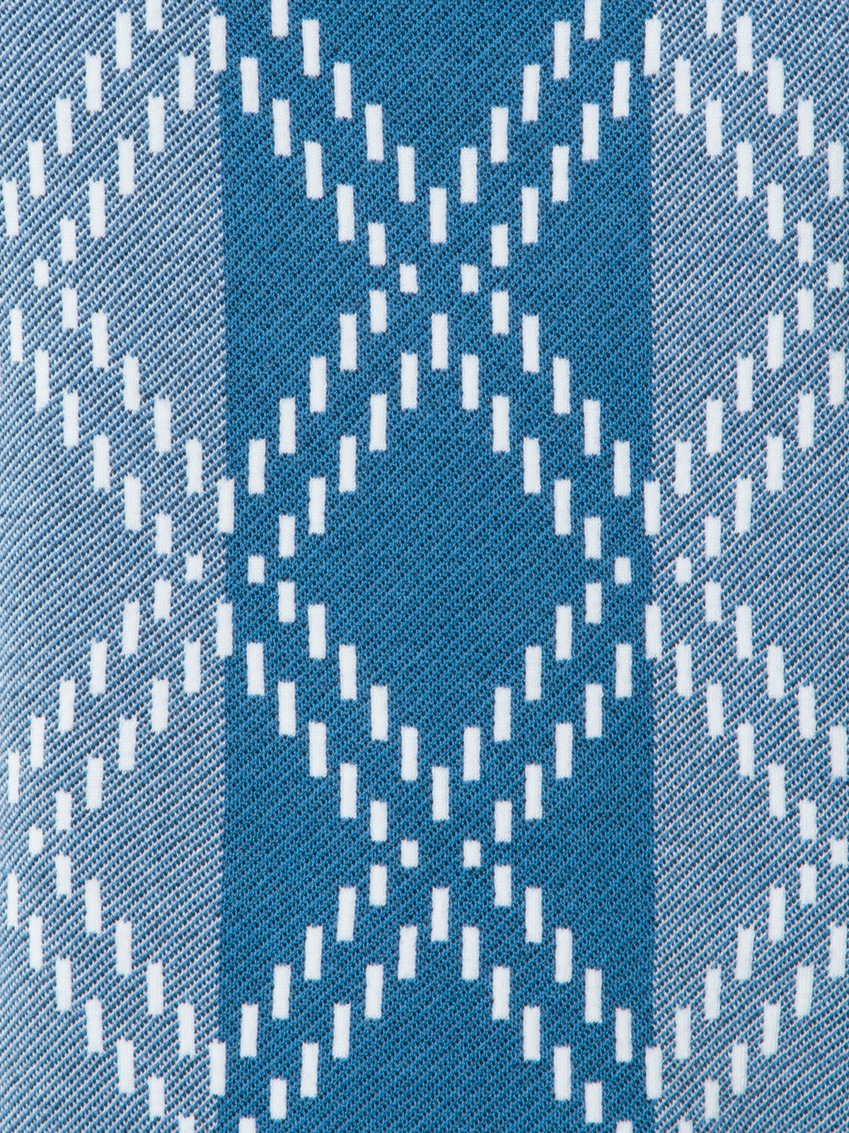 Designer Kurze Merino-Stricktop mit Diamant-Jacquard - Blau - Bunt