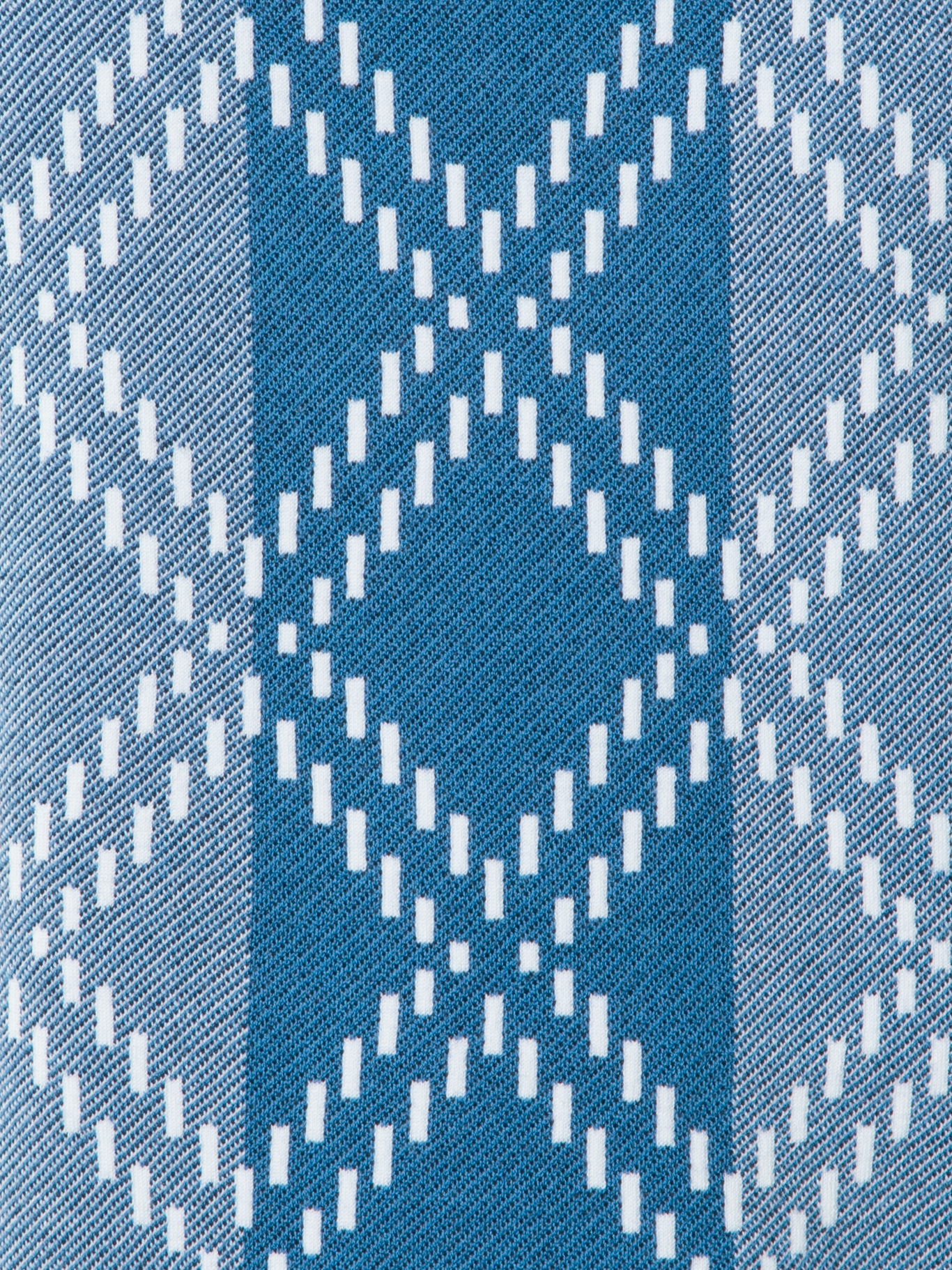 Designer Kurze Merino-Stricktop mit Diamant-Jacquard - Blau - Bunt