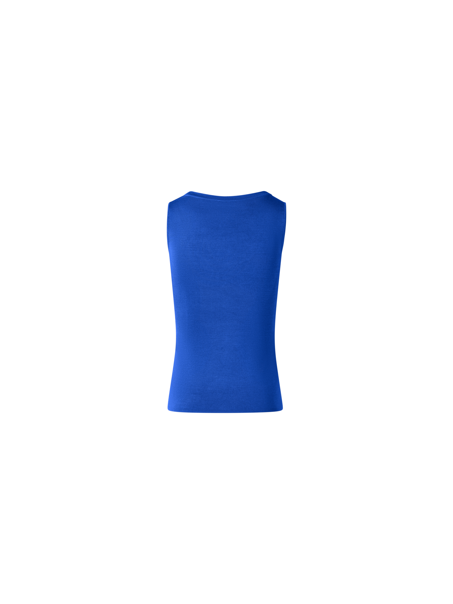 Designer Tailliertes Strick-Top aus Stretch-Seide - Blau