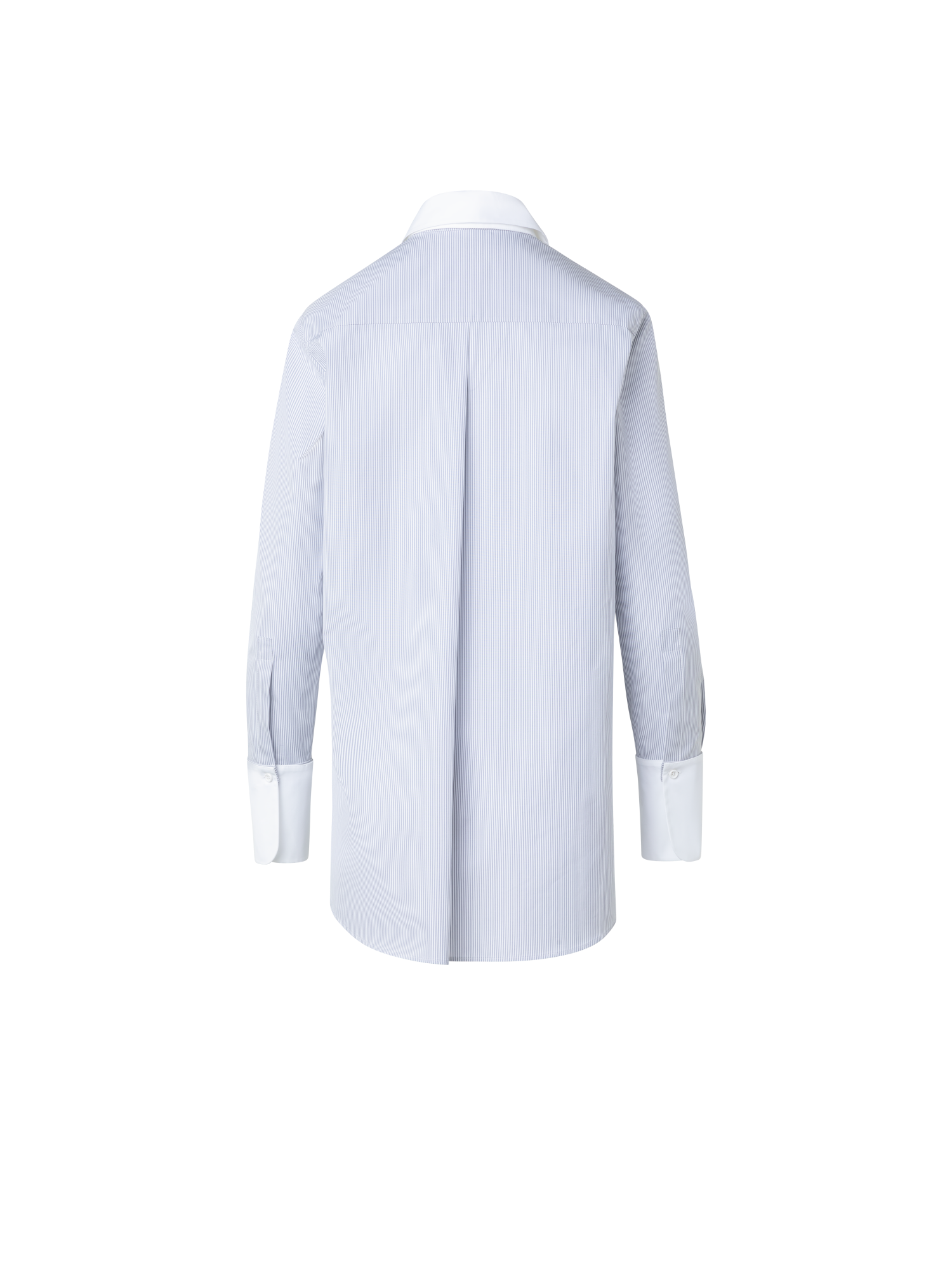 Designer Bluse mit abnehmbarem Kragen & Manschetten - Blau - Bunt