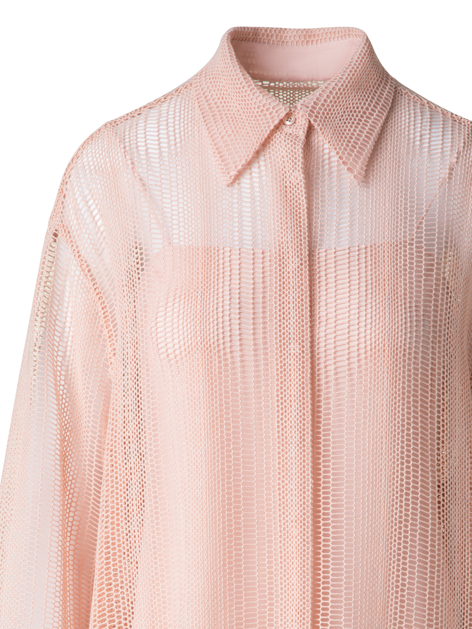 Designer Oversize Bluse mit Allover Stickerei - Rosa