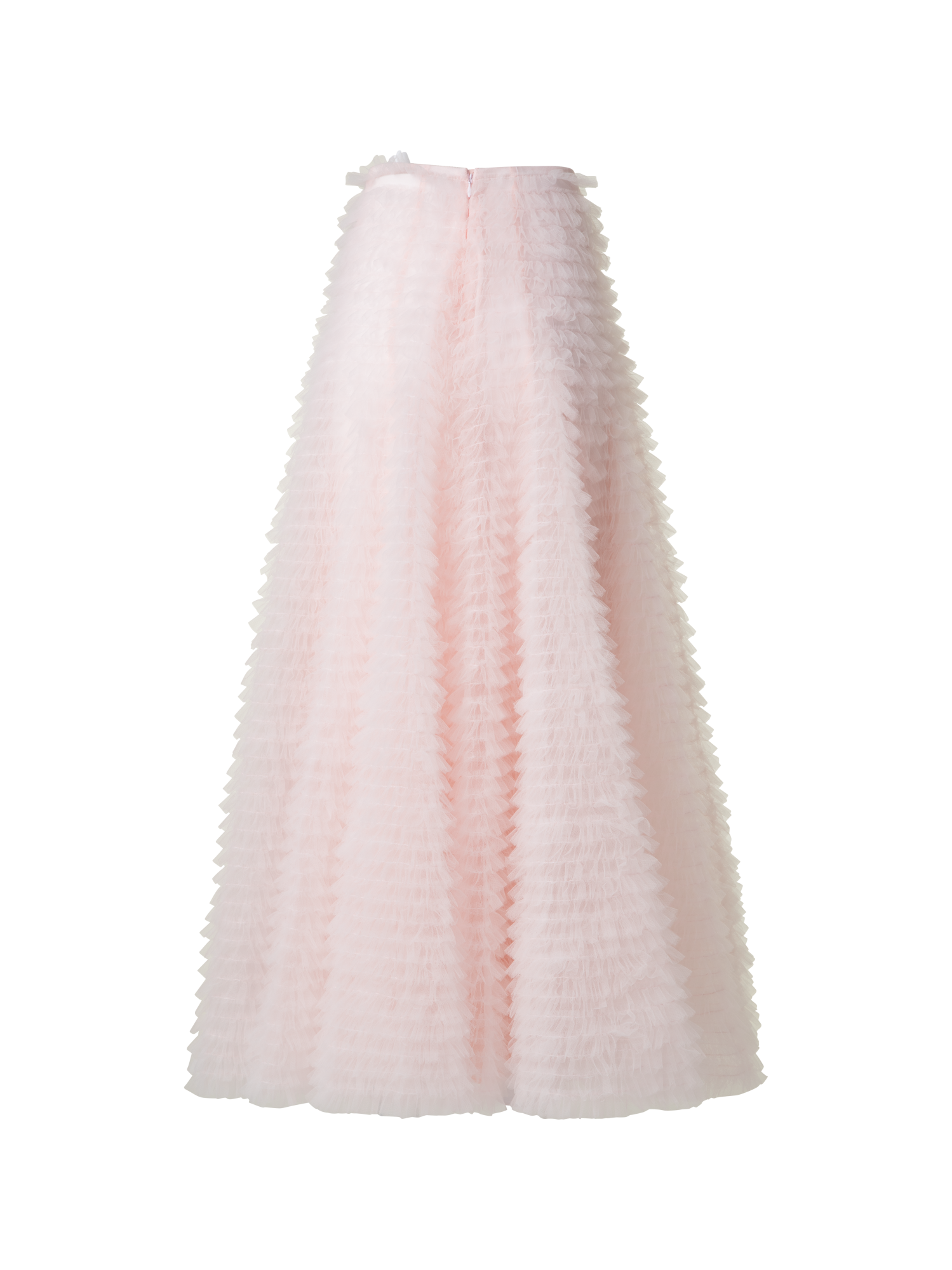 Designer Maxi-Tüll-Rüschenrock - Rosa