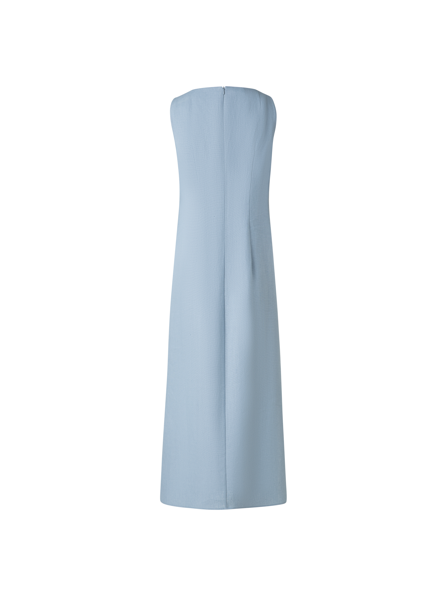 Designer Midi-Leinen-Kleid mit 3D Carnation-Applikation - Blau