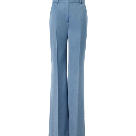 Wide-Leg Cashmere Silk Gabardine Pants