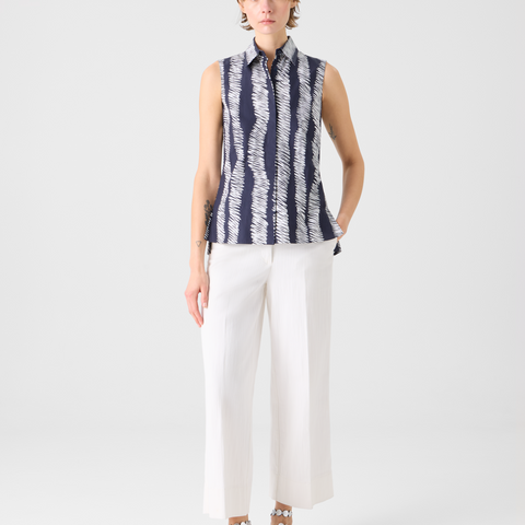Chiara Cropped Wide Leg Hose mit hoher Taille aus Denim