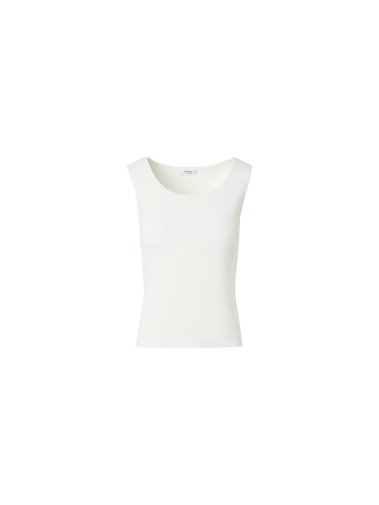 Designer Tailliertes Tanktop aus Viskosemischung-Strick - Weiss