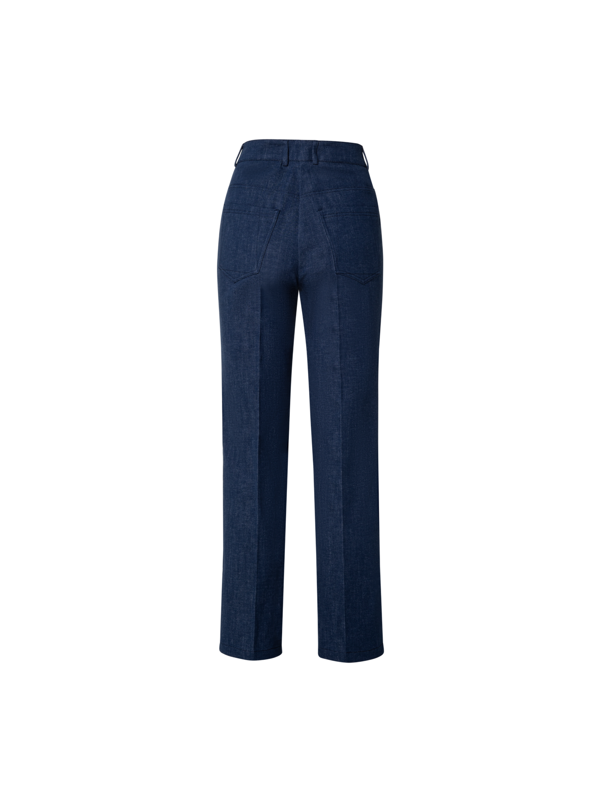 Designer Cropped Gerade Hose aus Baumwoll-Denim-Stretch - Blau