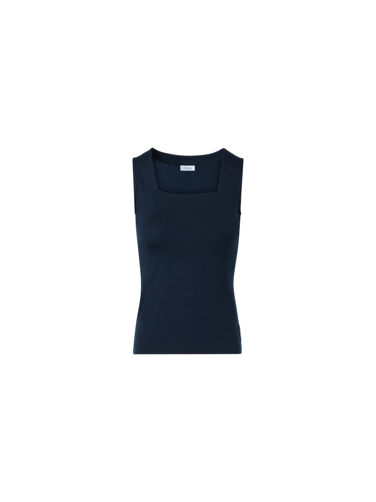Designer Tailliertes Modal-Stretch-Top mit Karree-Ausschnitt - Dunkelblau - Blau