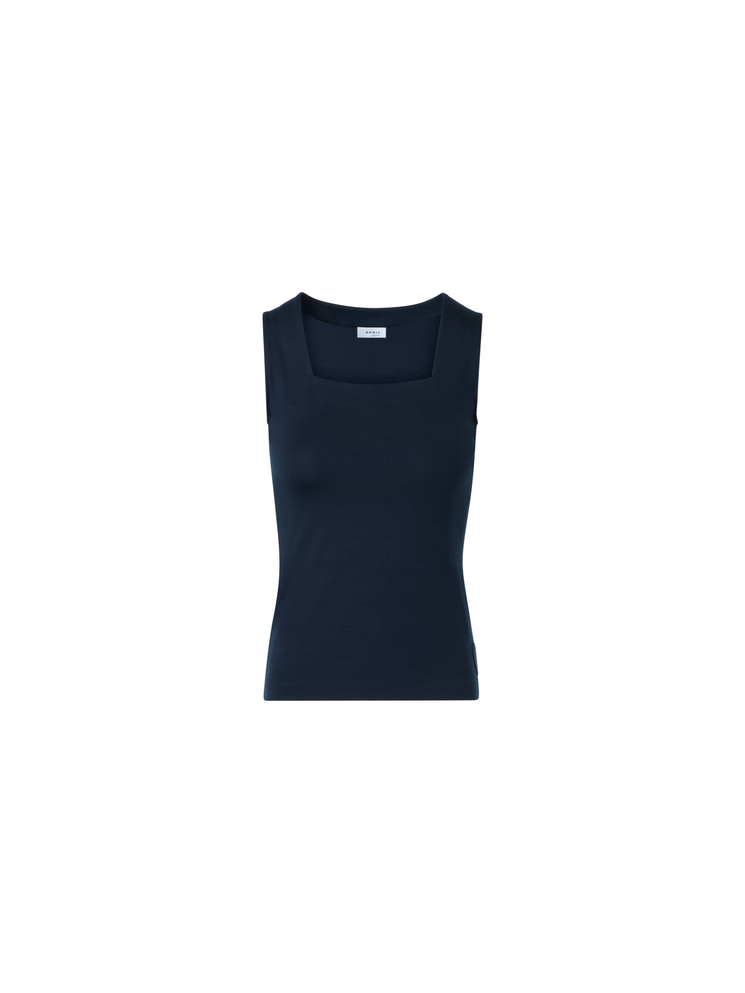 Designer Tailliertes Modal-Stretch-Top mit Karree-Ausschnitt - Dunkelblau - Blau