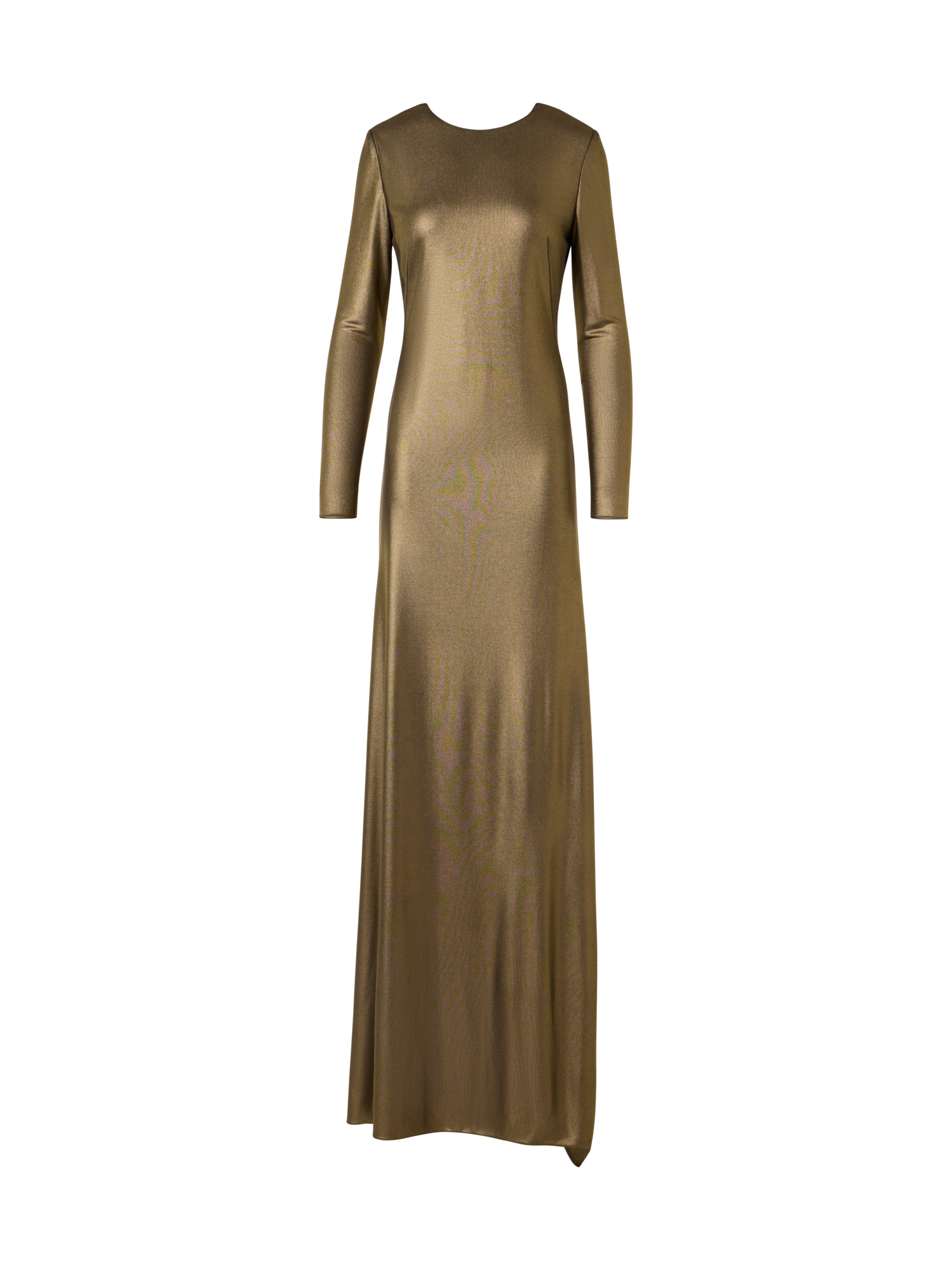 Designer Robe aus Lamé-Jersey mit offenem Rücken und Knoten - Gold