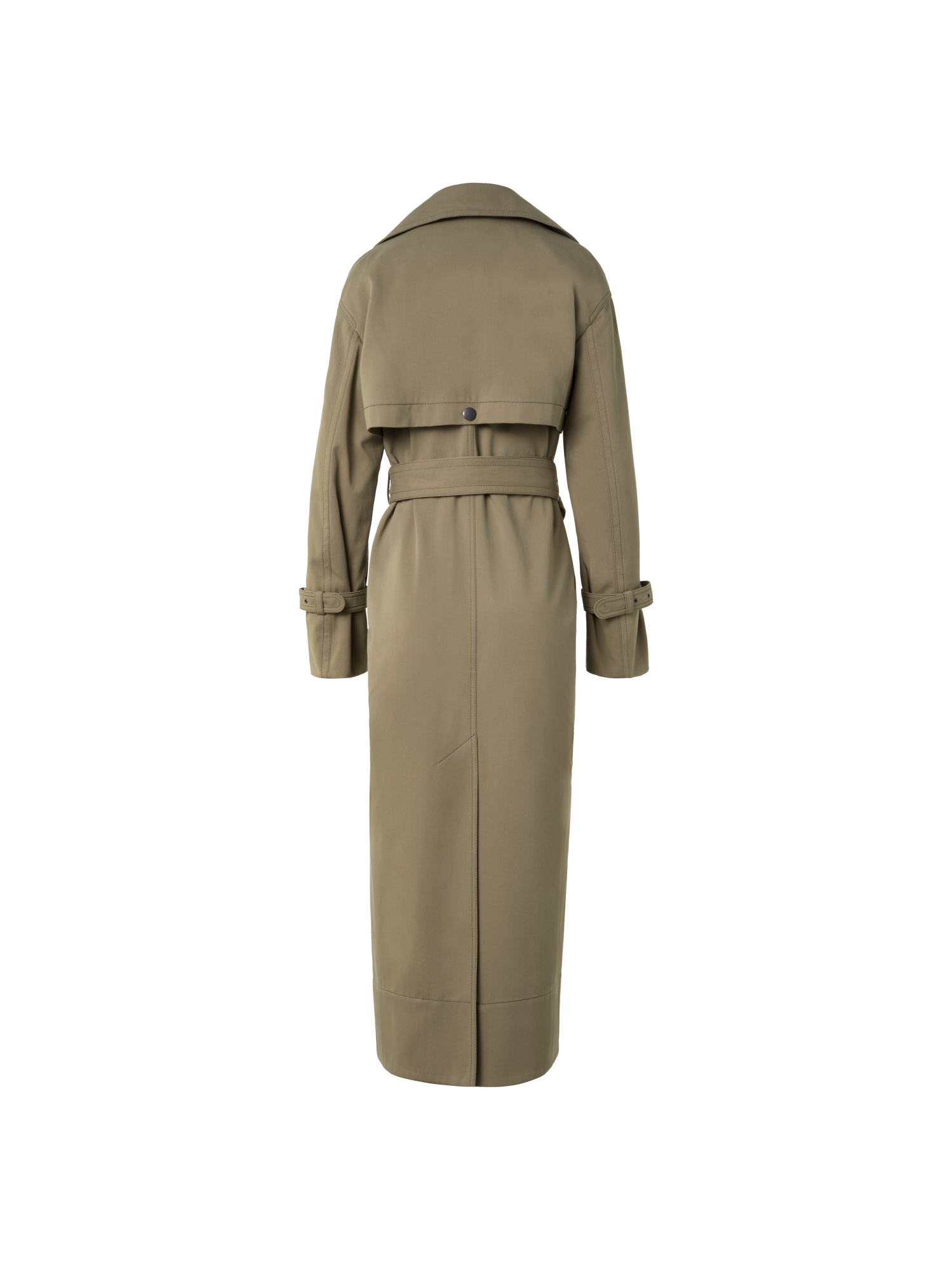 Designer Langer wasserabweisender Maxi-Trenchcoat - Grün