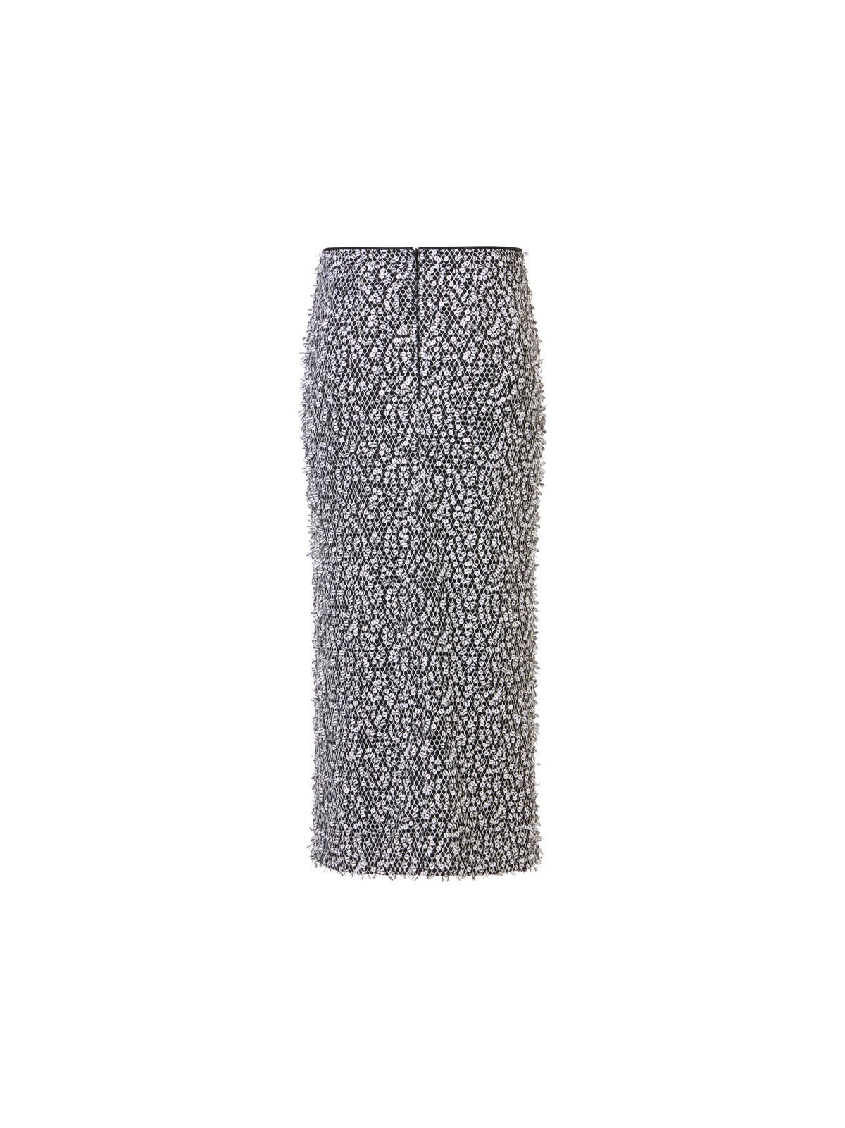Designer Midi-Tube-Rock mit Pailletten auf Netzstickerei - Bunt