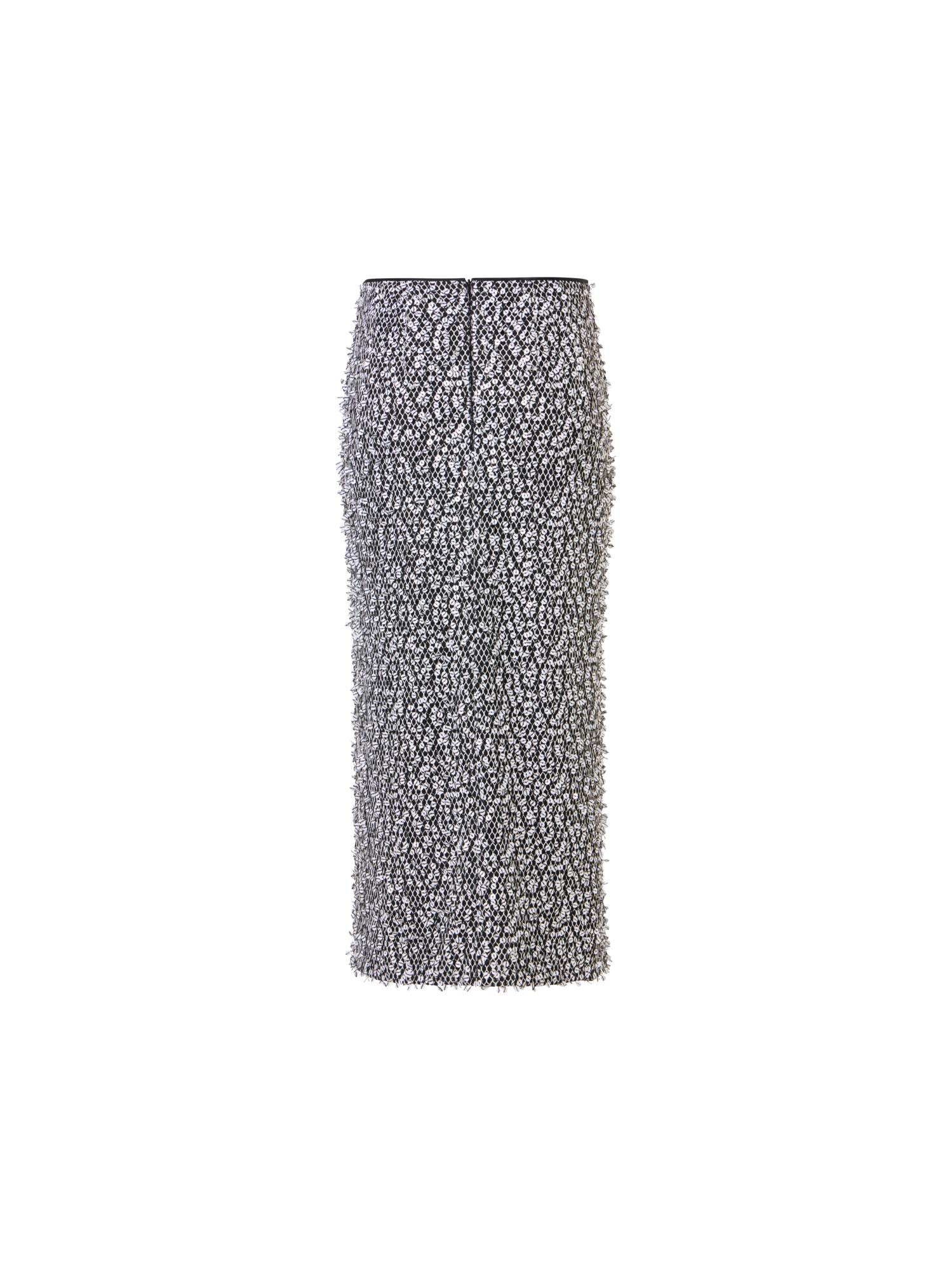 Designer Midi-Tube-Rock mit Pailletten auf Netzstickerei - Bunt