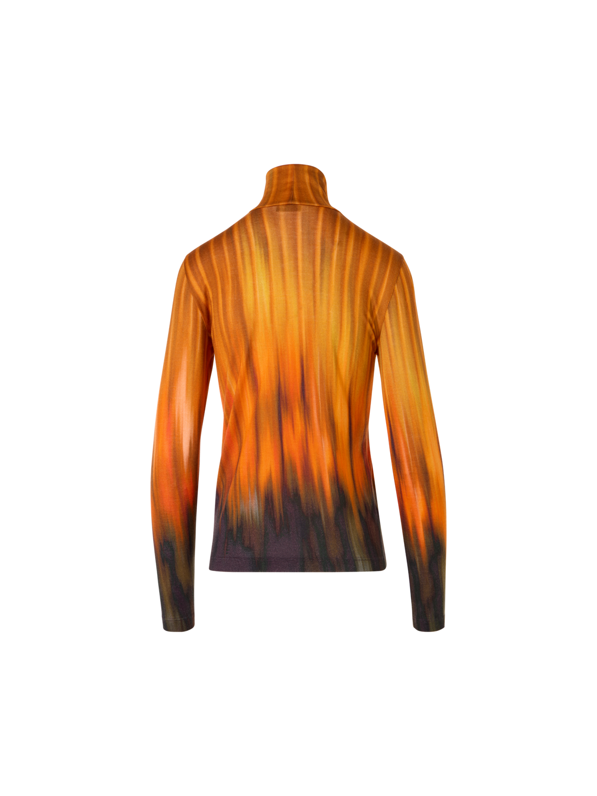 Designer Shirt aus Kaschmirseide mit Fuego Negro Print - Schwarz - Orange - Bunt