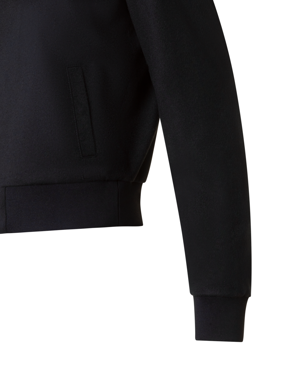 Designer Kurzer Wolle Kaschmir Blouson - Schwarz