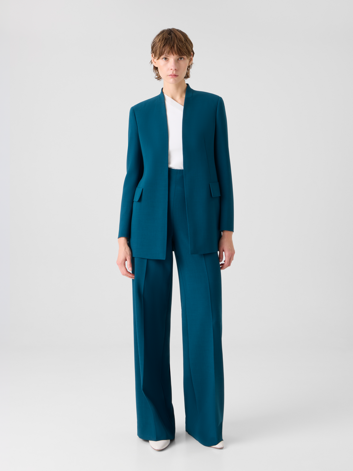 Designer Alvar Jacke im Cardigan-Stil aus Woll-Doubleface - Grün #editorial