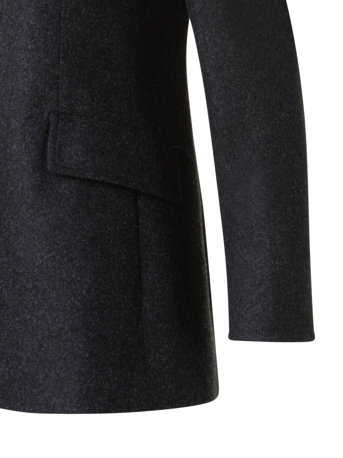 Designer Winterlicher Wollflanell Blazer - Grau