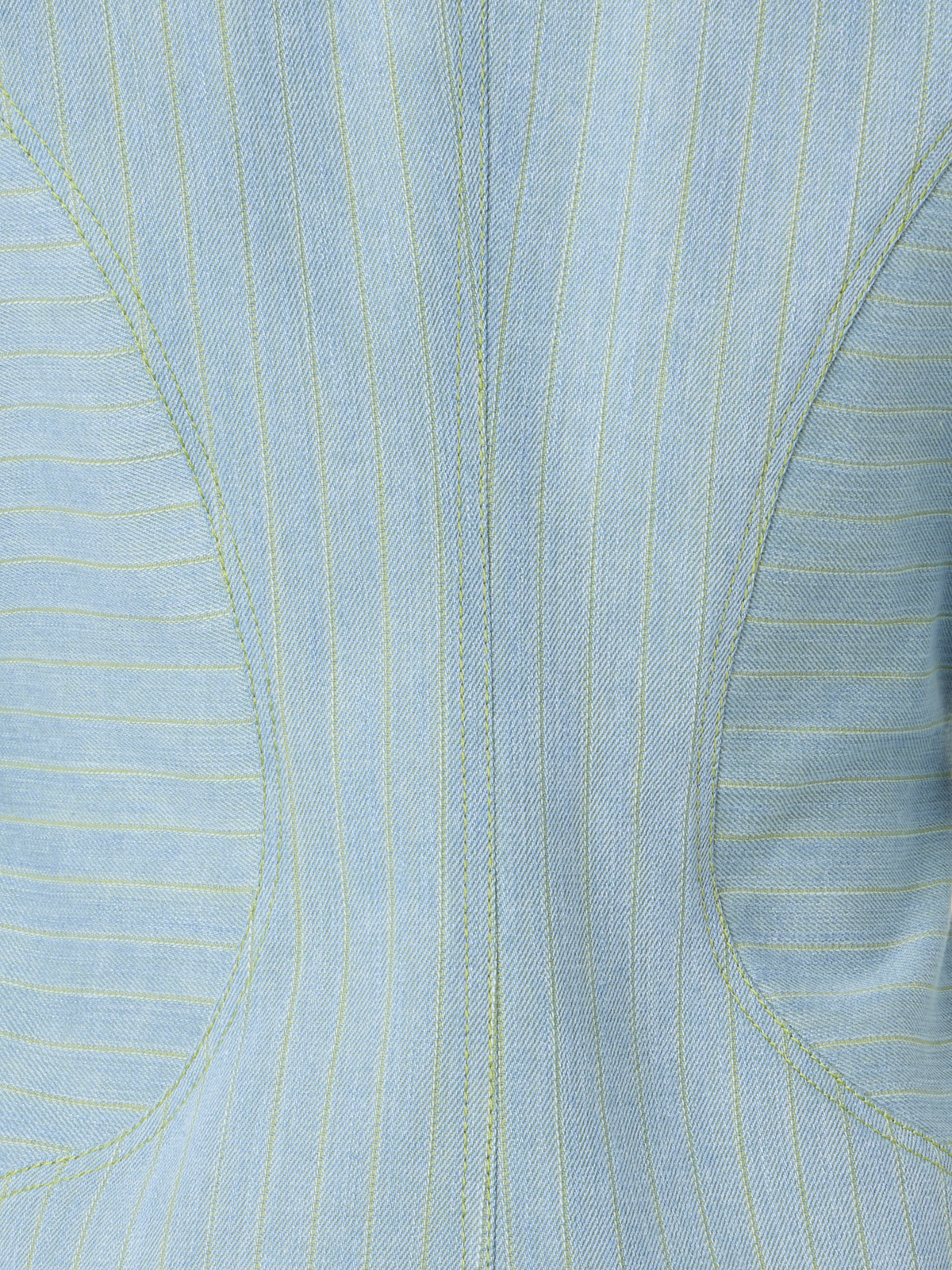Designer Taillierte Nadelstreifen-Denim-Bluse - Blau