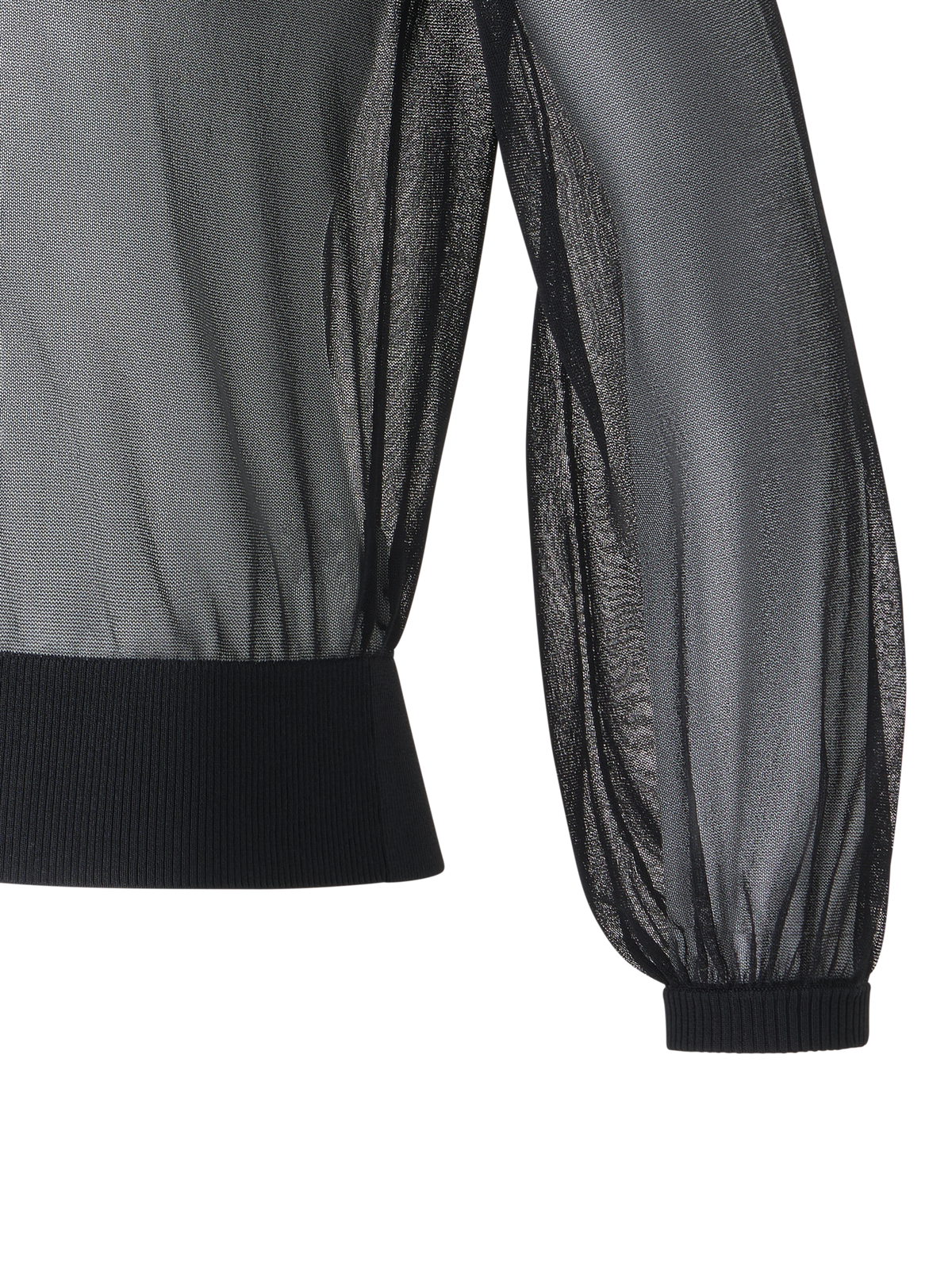 Designer Transparenter Cropped-Strick-Cardigan - Schwarz