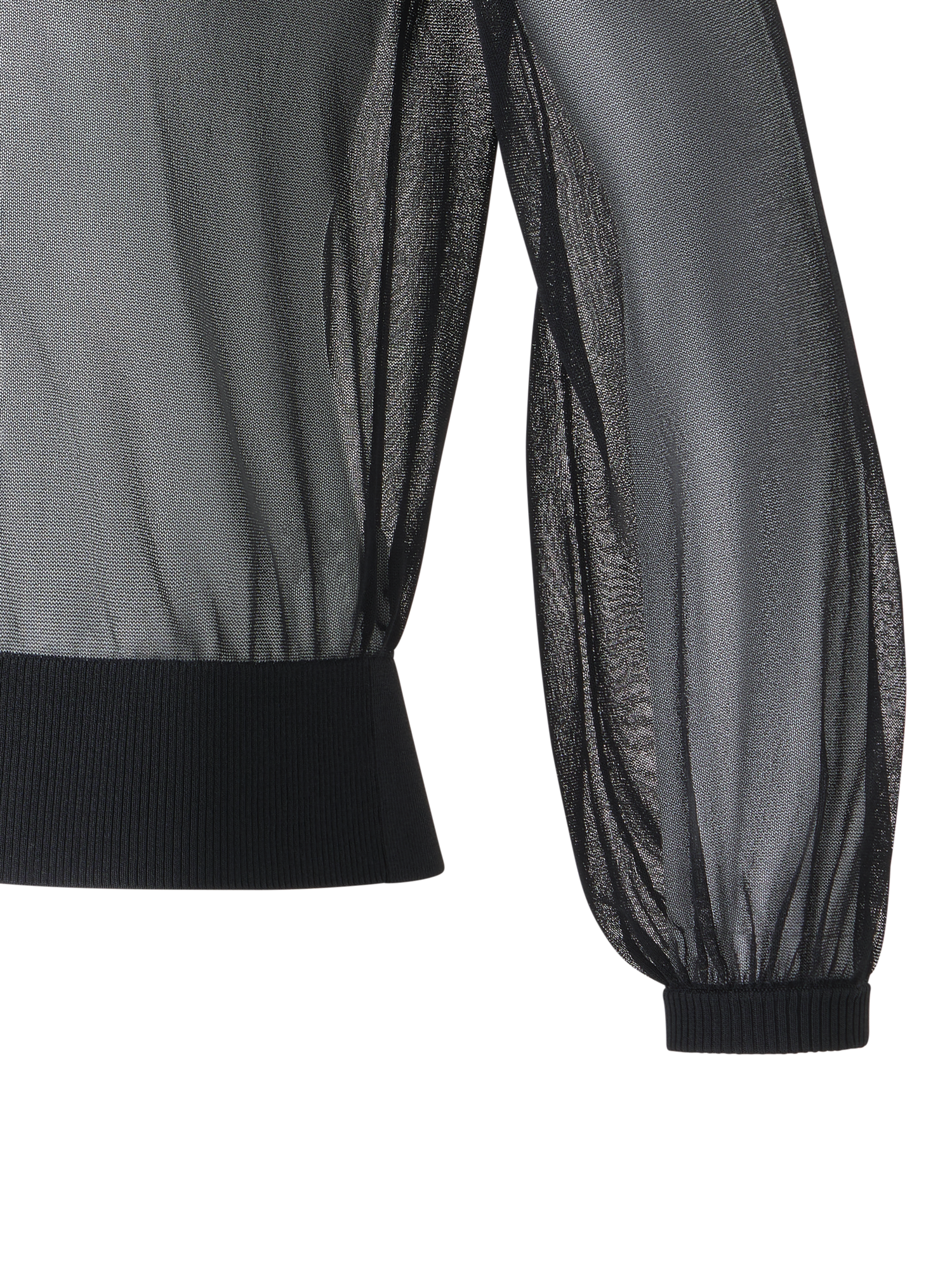 Designer Transparenter Cropped-Strick-Cardigan - Schwarz