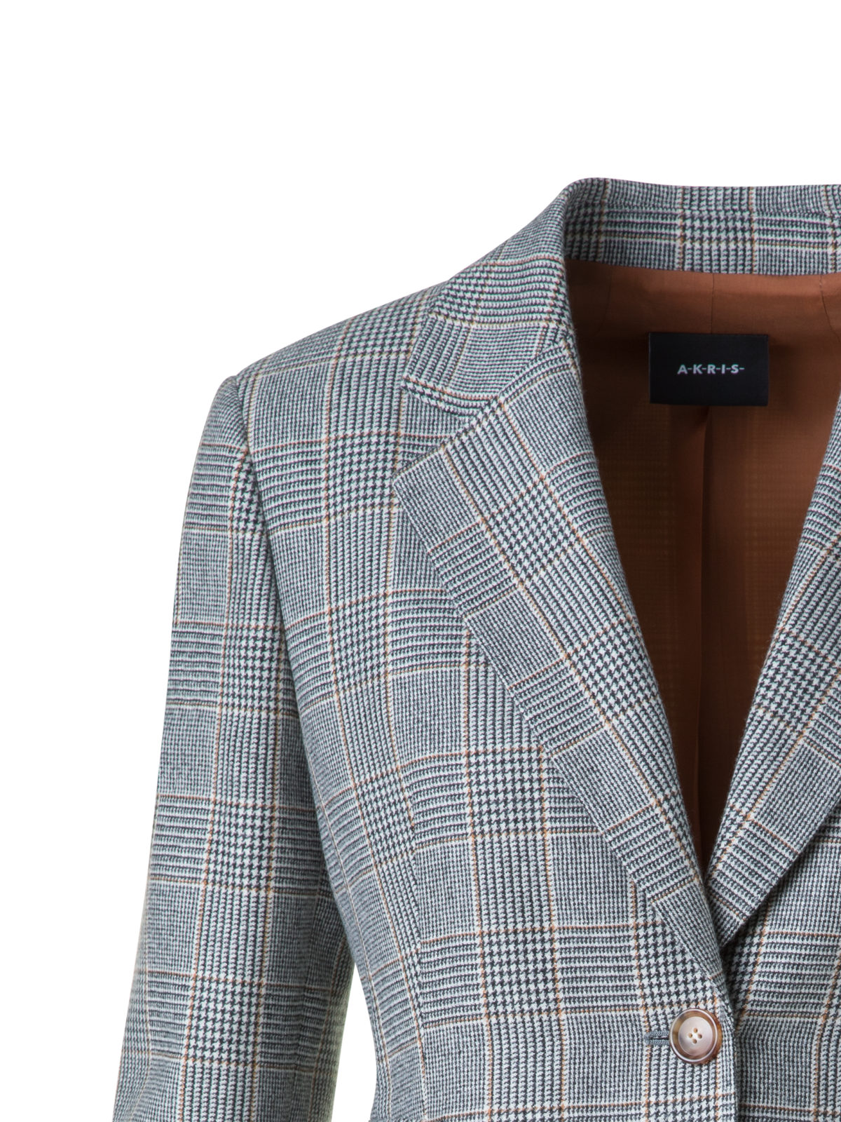 Designer Langer Prince of Wales Blazer aus Kaschmir - Schwarz - Bunt