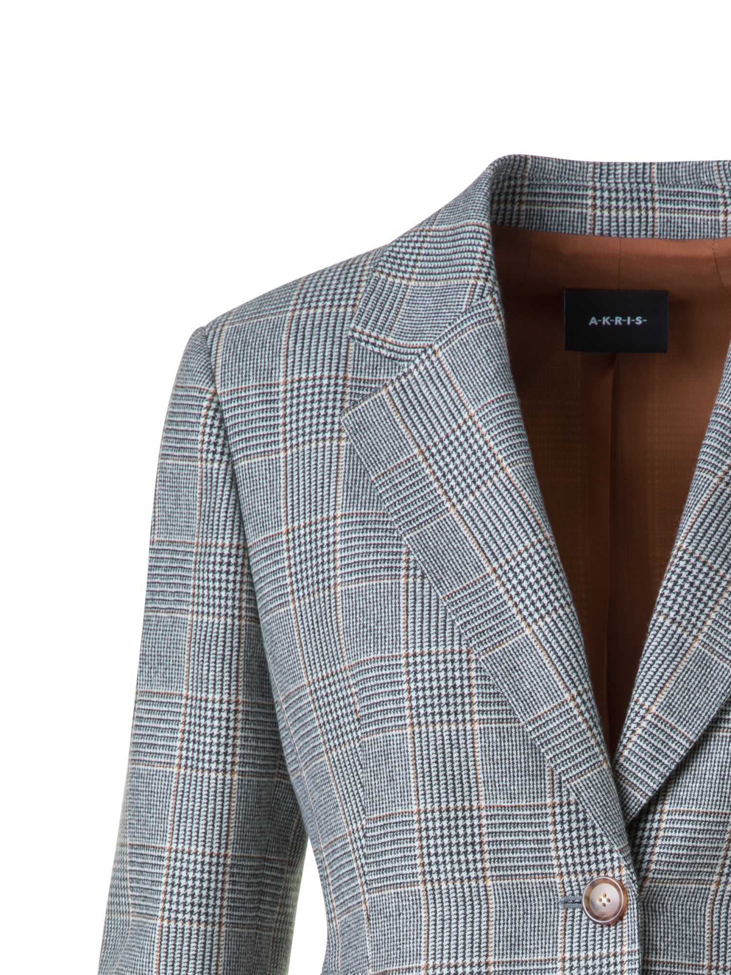 Designer Langer Prince of Wales Blazer aus Kaschmir - Schwarz - Bunt