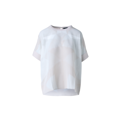 Oversize Silk Blouse with Chiaroscuro Print