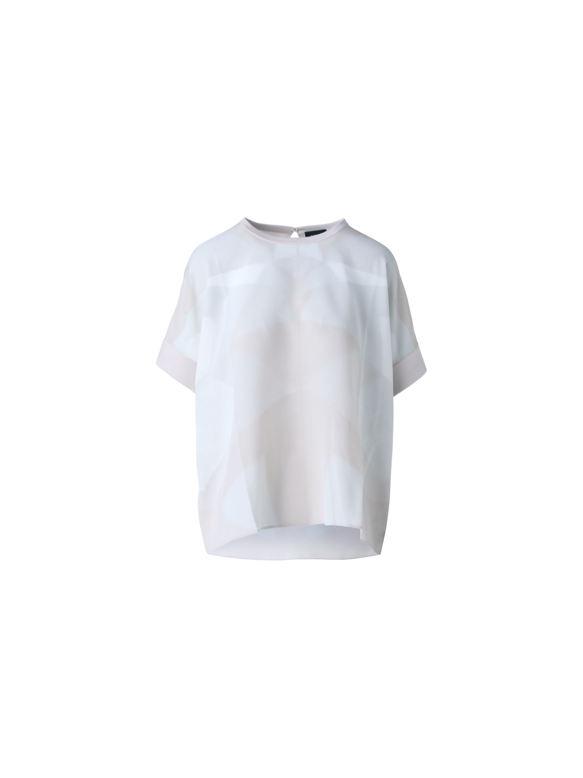 Designer Oversize-Seidenbluse mit Chiaroscuro Druck - Bunt - Beige