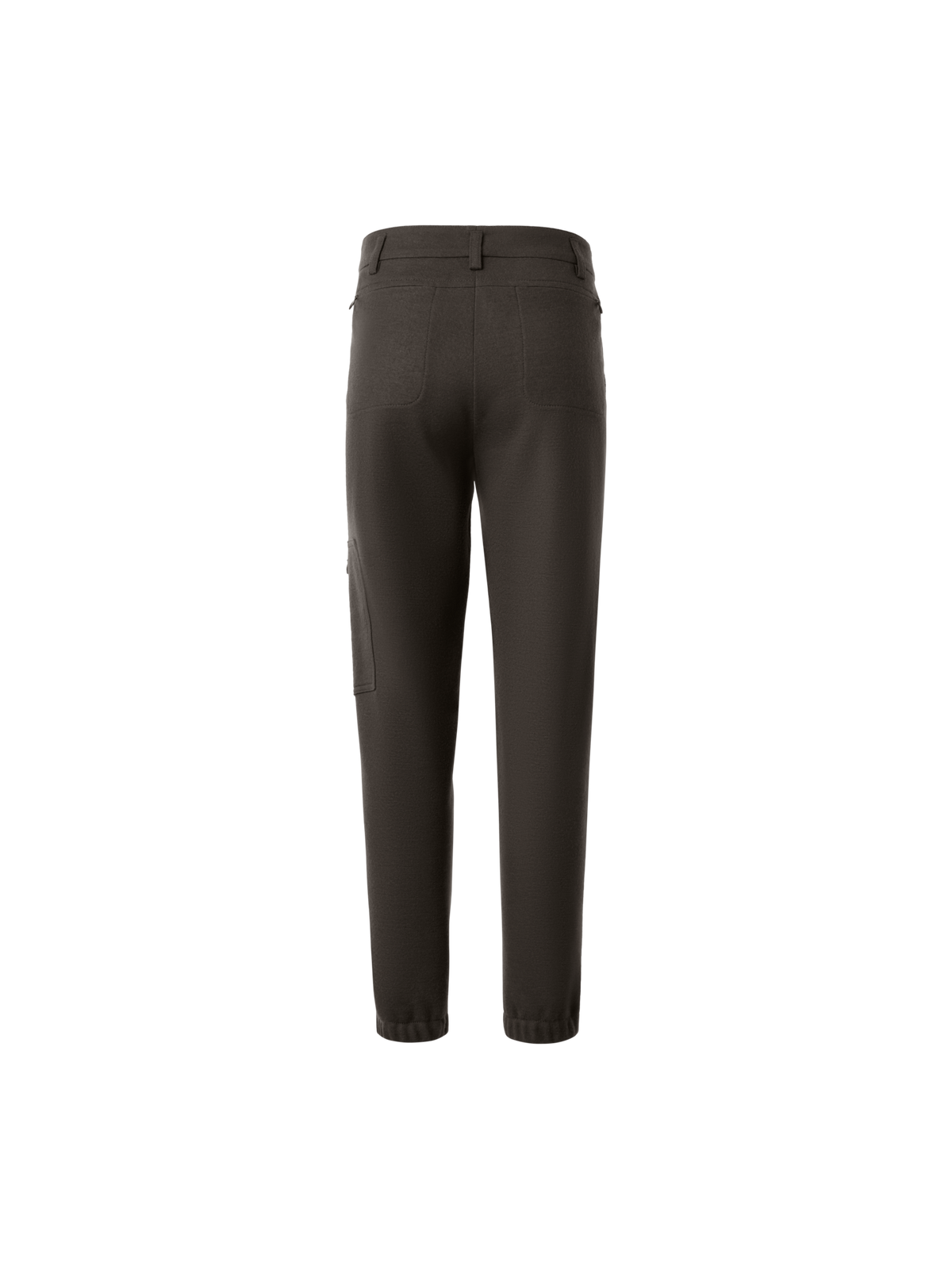 Designer Konische Cargo-Hose aus gerauhtem Wolljersey - Braun