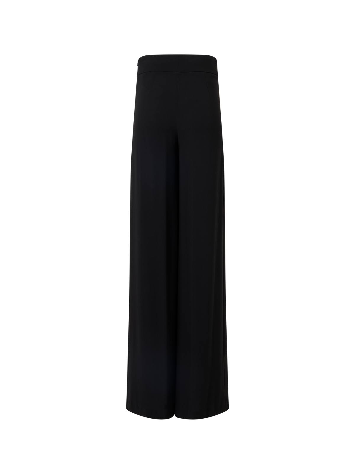 Designer Fellia Weit Ausgestellt Hose aus Seidengeorgette - Schwarz