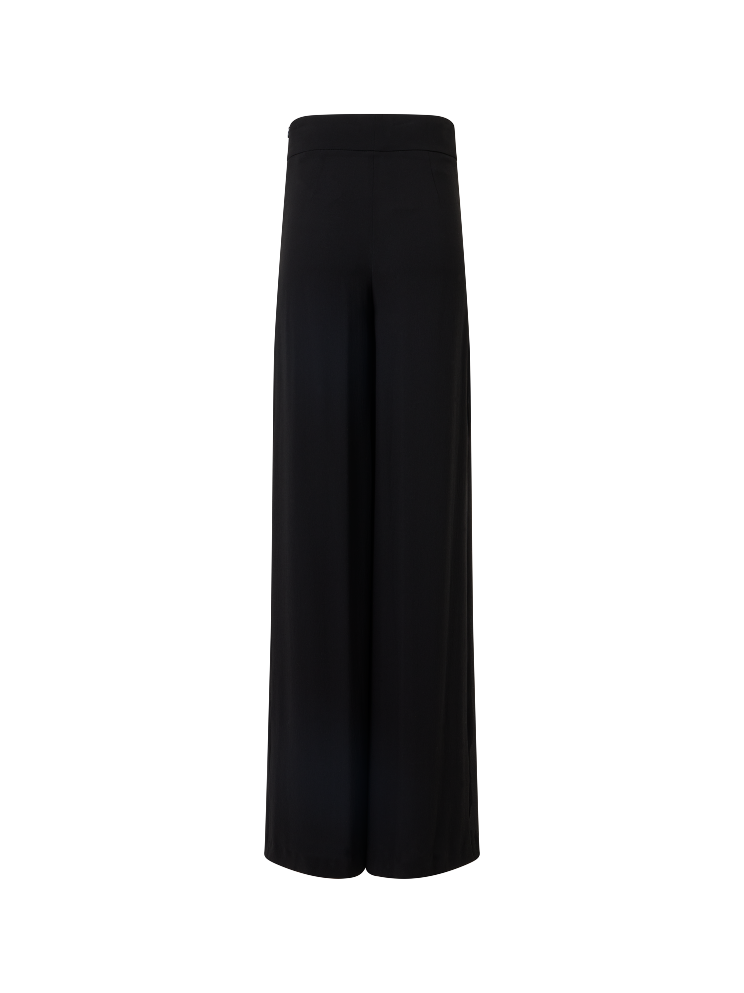 Designer Fellia Weit Ausgestellt Hose aus Seidengeorgette - Schwarz